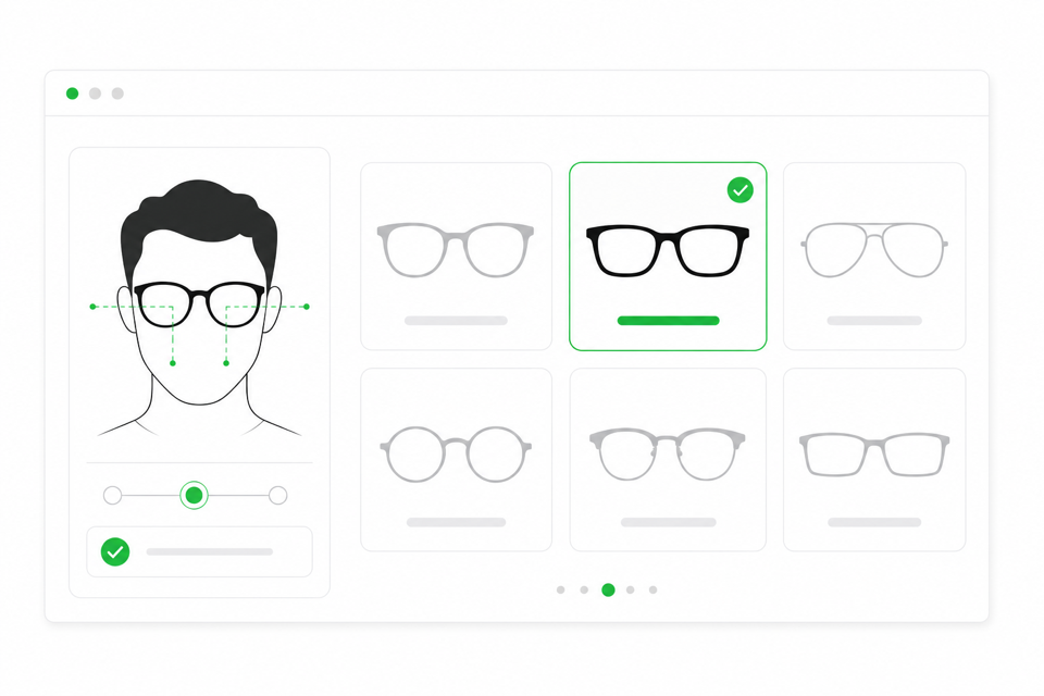 Product catalog filtered to matching size